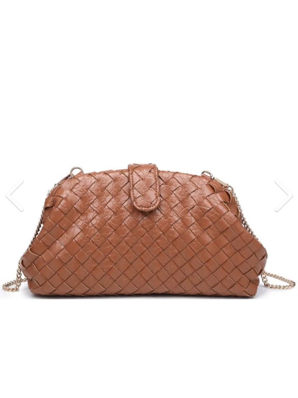 Nordstrom $80 Moda Luxe GiGi Crossbody Bag Woven Tan Vegan Soft Leather Clutch